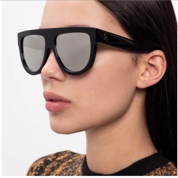 CELINE EYEWEAR Mirrored flat-top acetate sunglasses - Picture 1 of 7